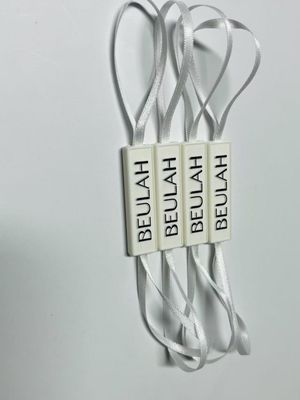 Çizgili Logo Etiketi Snap Lock Pin Loop Plastik Bağlayıcı Tel ile Asma Etiketi